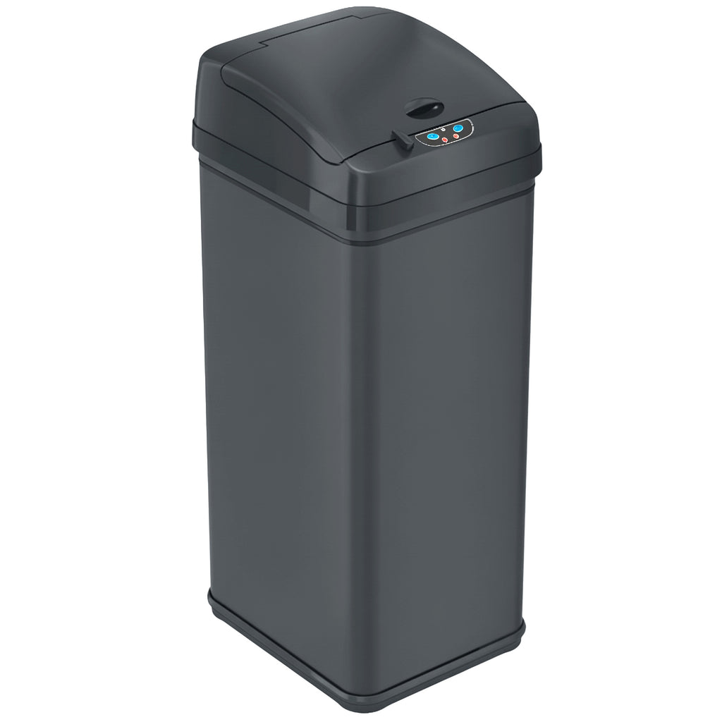 50 Liter / 13 Gallon Gunmetal Gray Stainless Steel Sensor Kitchen Tras ...