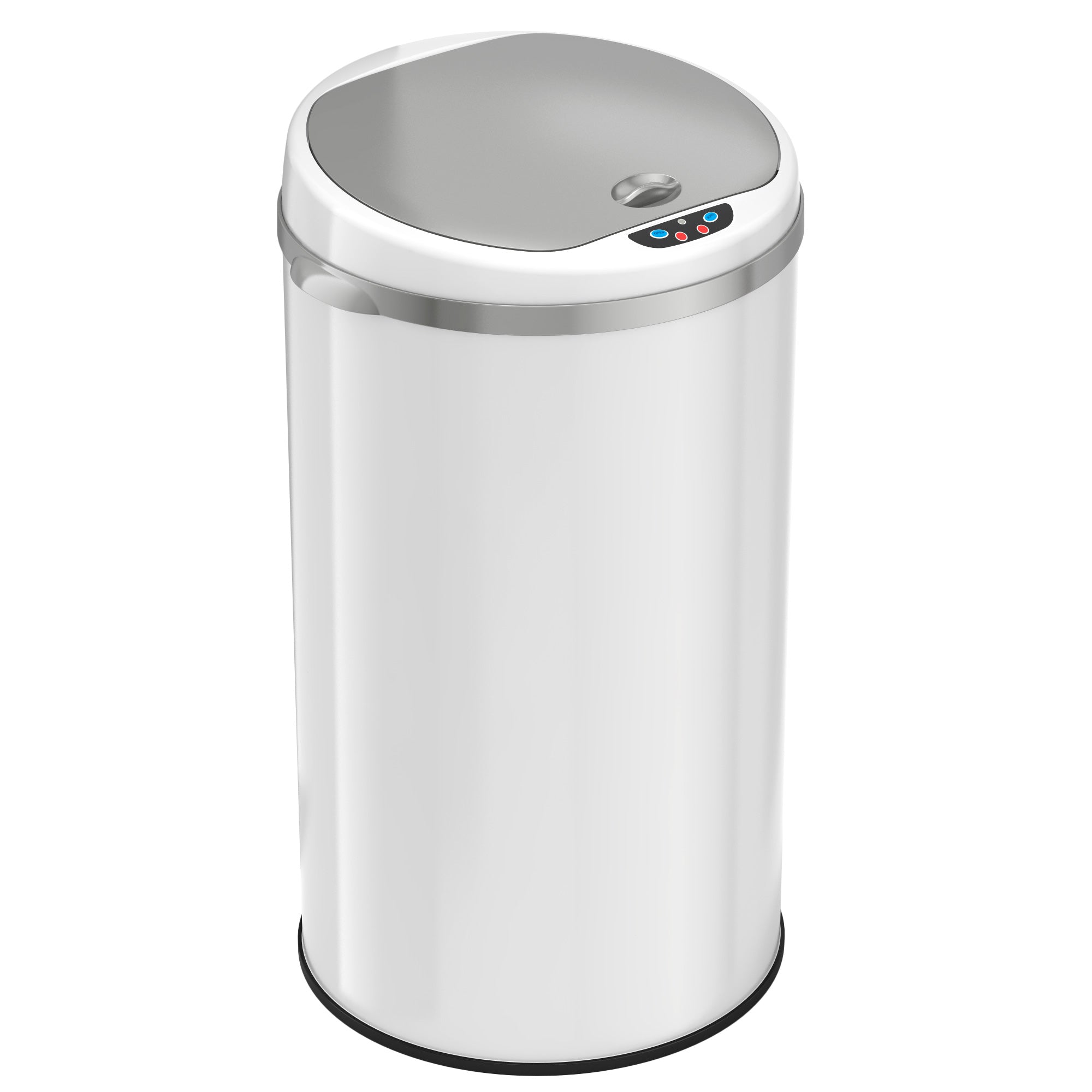 30 Liter / 8 Gallon Round White Stainless Steel Sensor Kitchen