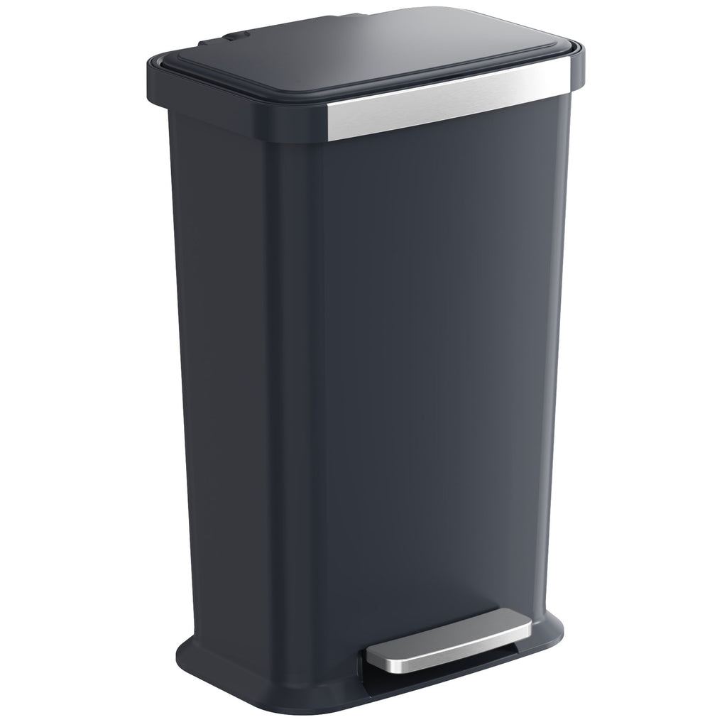 50 Liter / 13.2 Gallon SoftStep Prime Step Kitchen Trash Can with AbsorbX Odor Filter (Black Plastic)