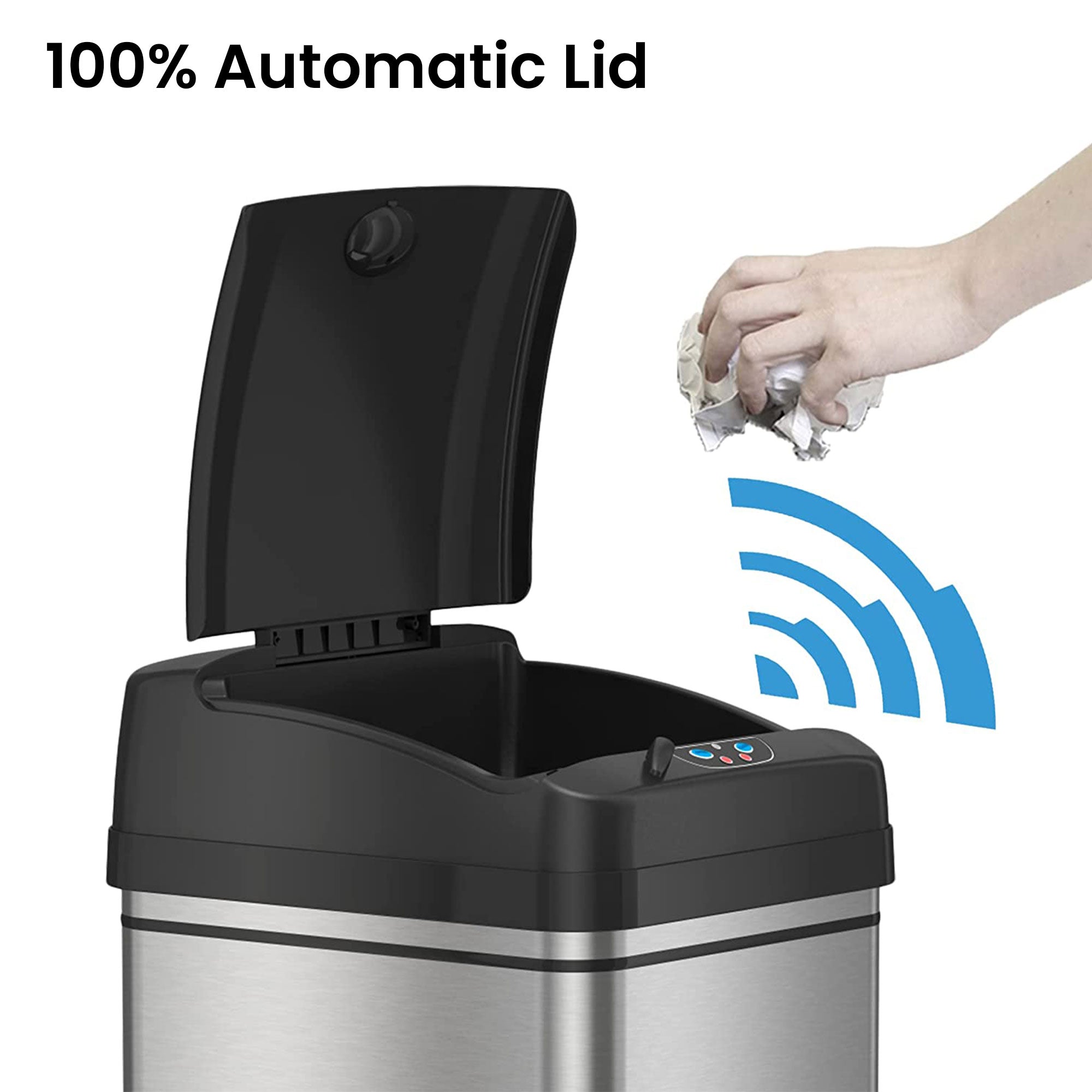 iTouchless Rolling Sensor Trash Can - Thumbnail 3