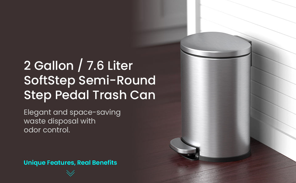 InterDesign IDesign Small Oval Bathroom Trash Can - Frosted With Soft Brass Finish, Compact Waste Bin