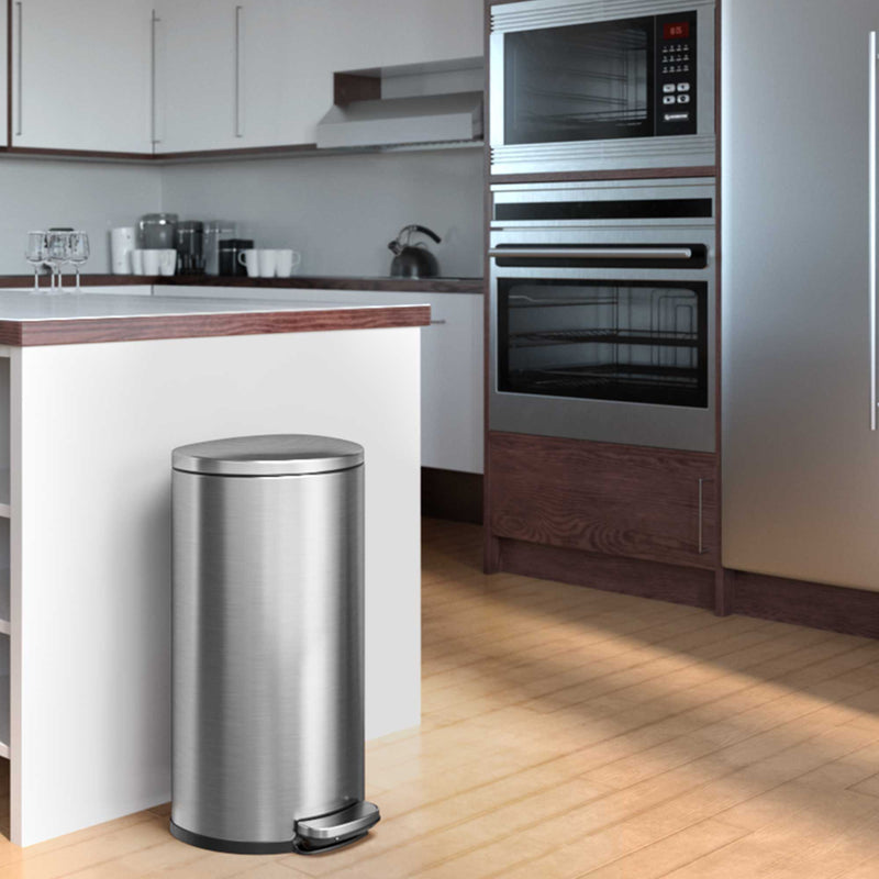 8 Gallon / 30 Liter SoftStep Semi-Round Step Pedal Trash Can in kitchen