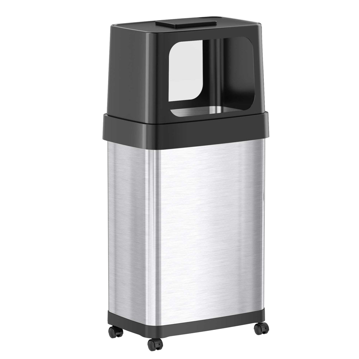 18 Gallon / 68 Liter Composite Dual Side-Entry Kitchen Trash Can with Wheels and AbsorbX