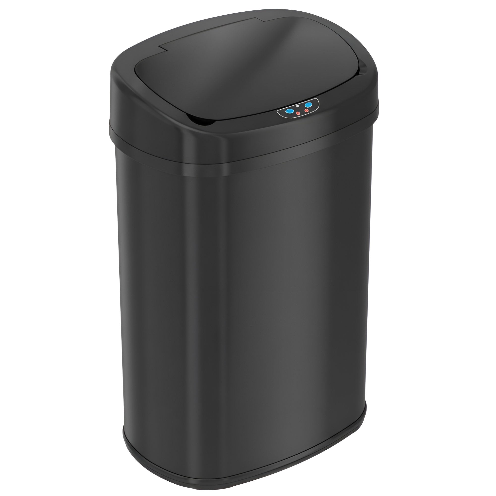 50 Liter / 13 Gallon Oval Matte Black Stainless Steel Sensor Kitchen Trash Can
