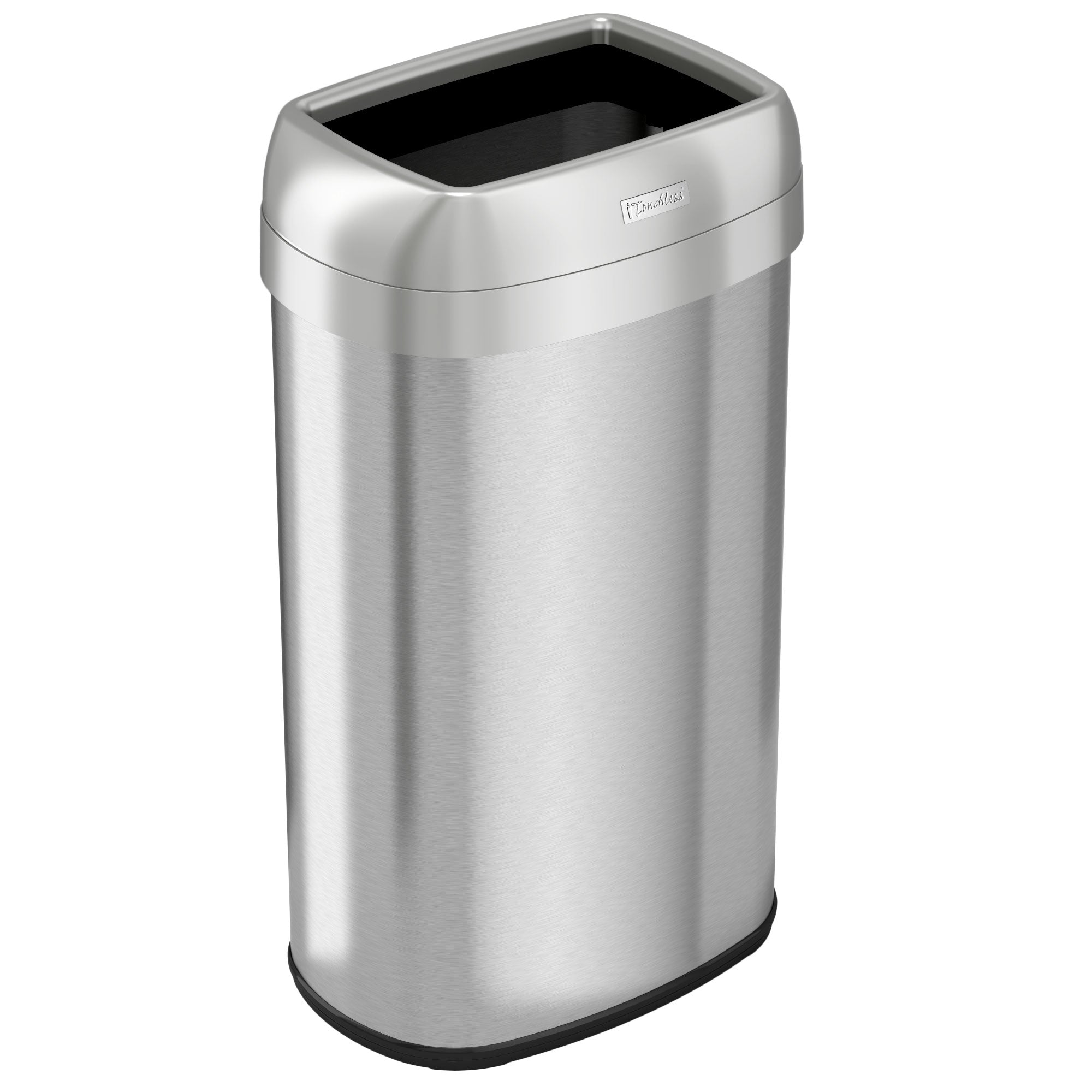 61 Liter / 16 Gallon Oval Open Top Stainless Steel Kitchen Trash