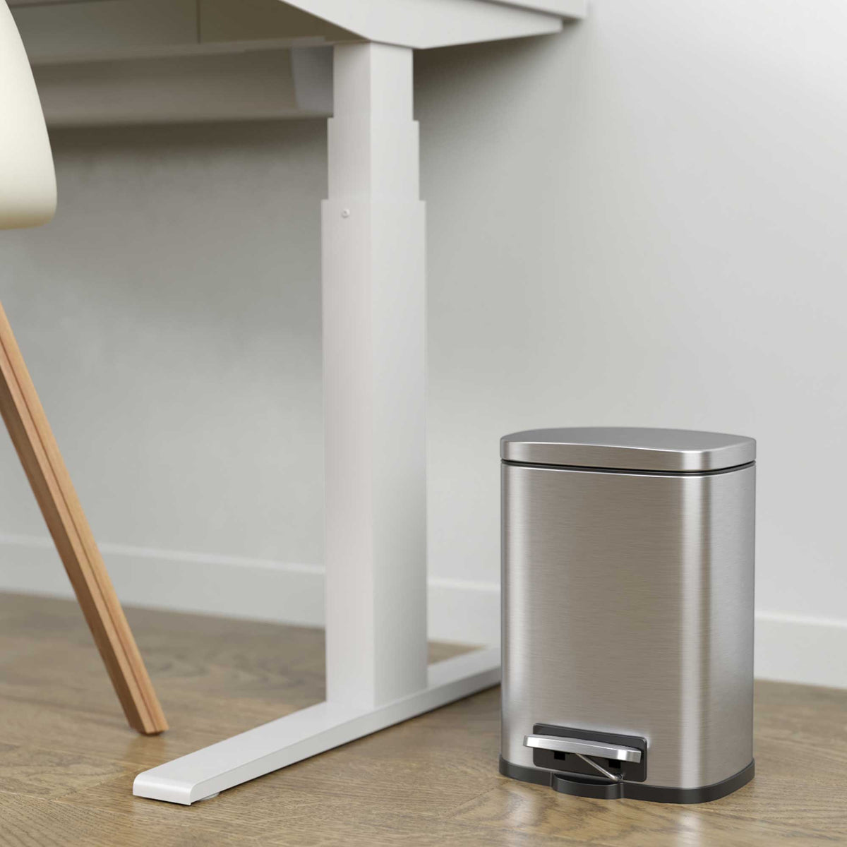 1.32 Gallon / 5 Liter SoftStep Step Pedal Trash Can in home office