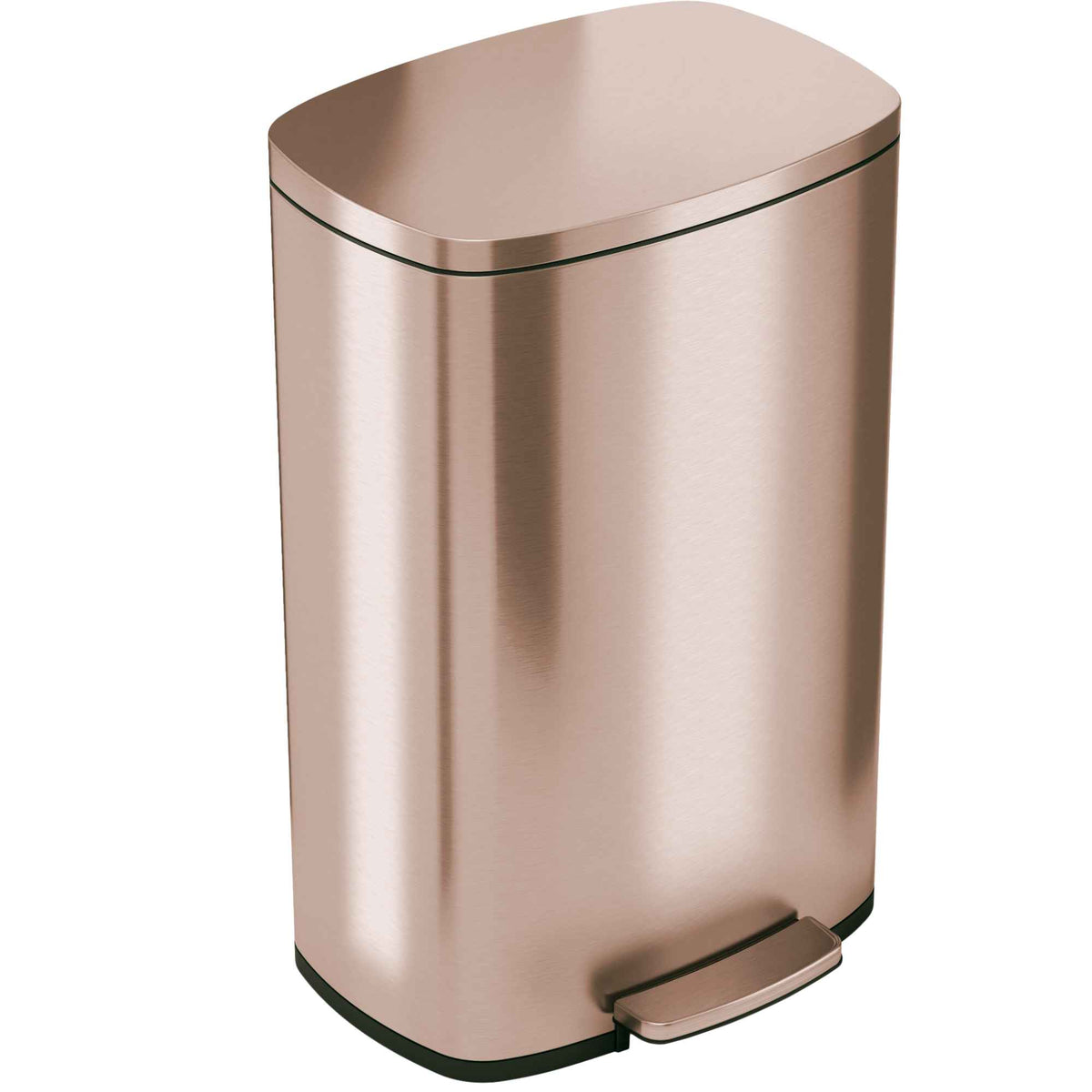50 Liter / 13.2 Gallon SoftStep Rose Gold Stainless Steel Step Kitchen Trash Can with AbsorbX Odor Filter
