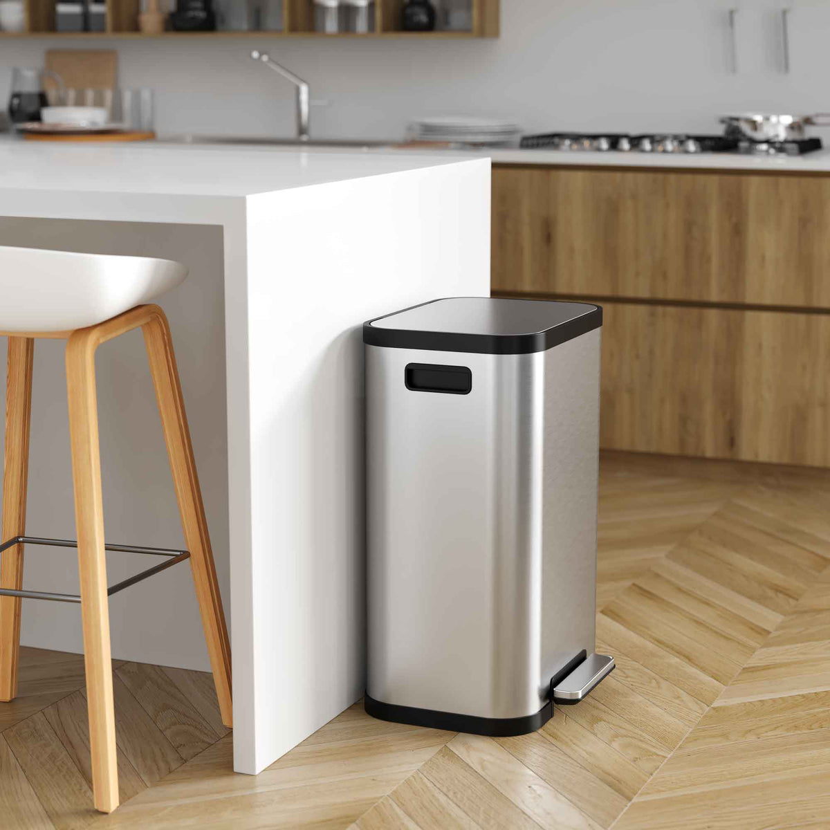 50 Liter / 13.2 Gallon SoftStep ProX Stainless Steel Step Pedal Kitchen Trash Can with AbsorbX Odor Filter