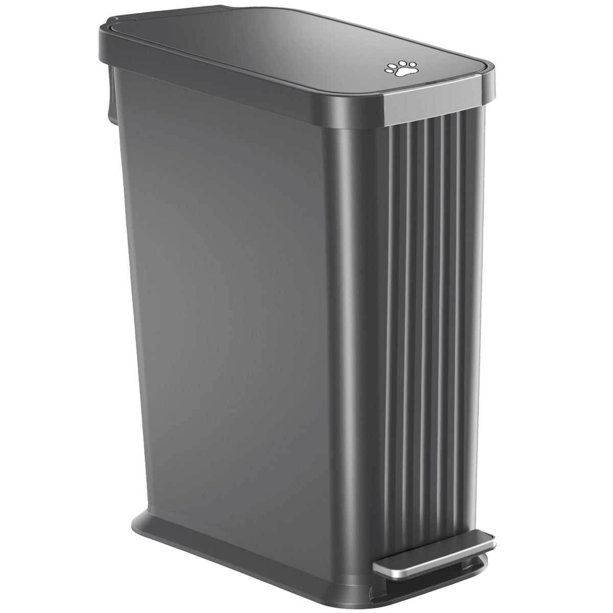 50 Liter / 13.2 Gallon SoftStep Elongated Step Pedal Pet Waste Receptacle with AbsorbX Odor Filter (Matte Gray Plastic)