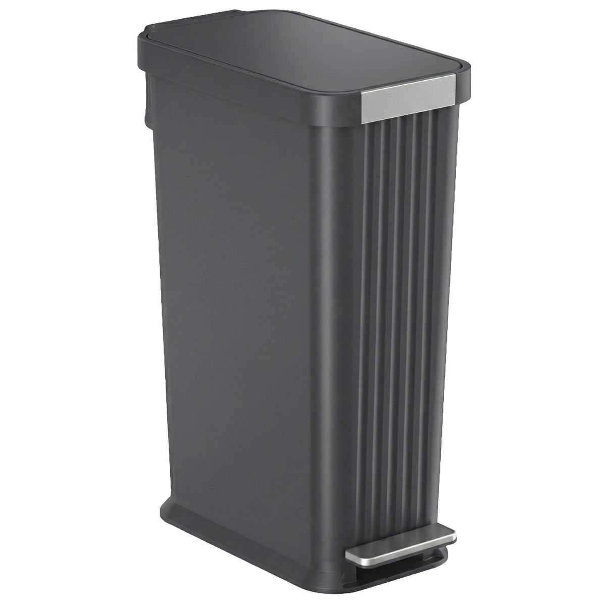 Main product image of the iTouchless PE13GG 50 Liter (13.2 Gallon) step pedal trash can in gray with stainless steel trim