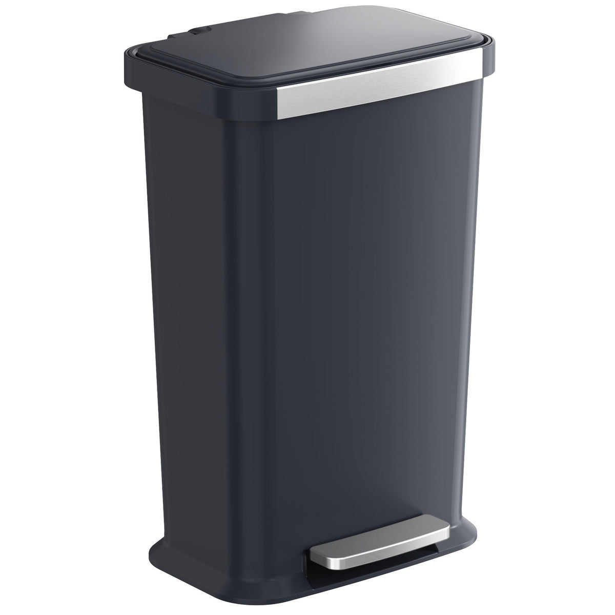 pedal trash bin iTouchless SoftStep 13.2 Gal Kitchen Trash Can with Odor Filter, Dent-Proof Black Plastic