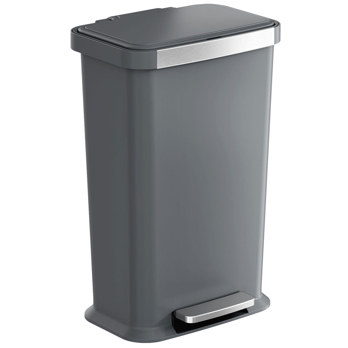 pedal waste bin iTouchless SoftStep 13.2 Gal / 50L Step Pedal Kitchen Trash Can with Odor Filter, Dent-Proof Durable Construction and Stainless Steel Trim, Garbage
