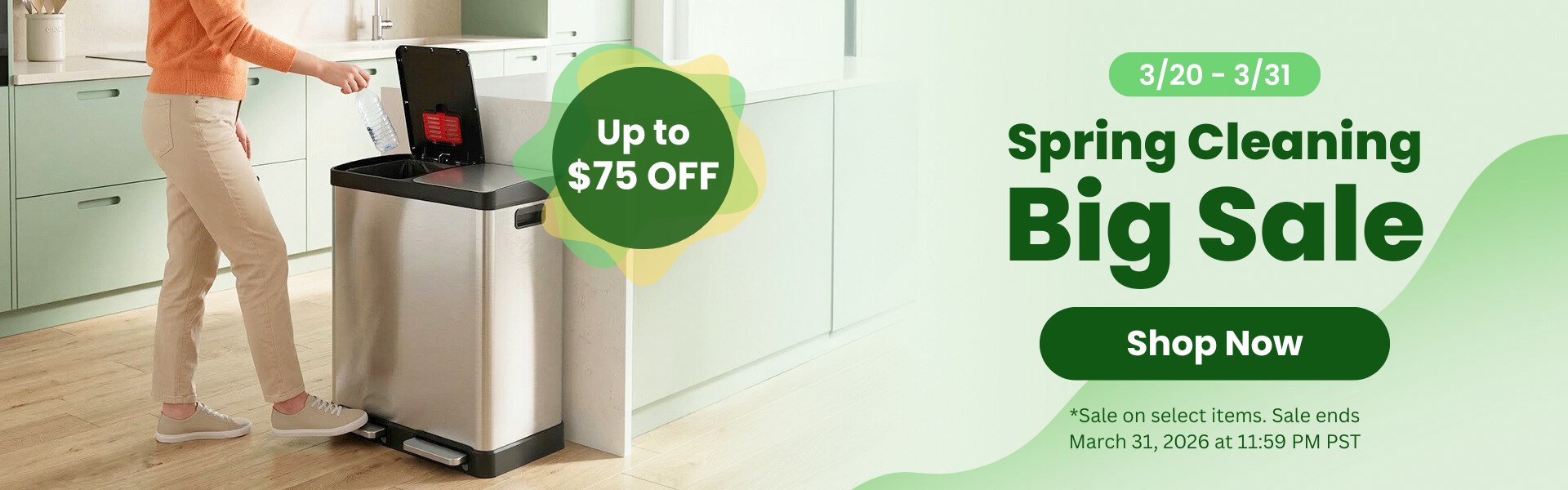 a promotional banner for a spring cleaning sale.
