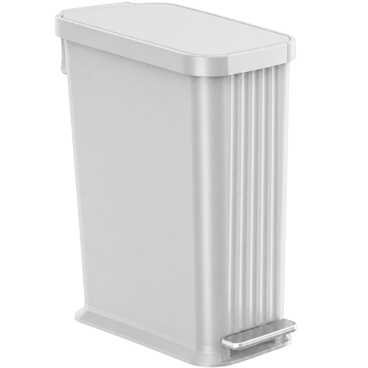 50 Liter / 13.2 Gallon SoftStep Elongated Step Pedal Adult Diaper Pail with AbsorbX Odor Filter (Matte Stone Gray Plastic)