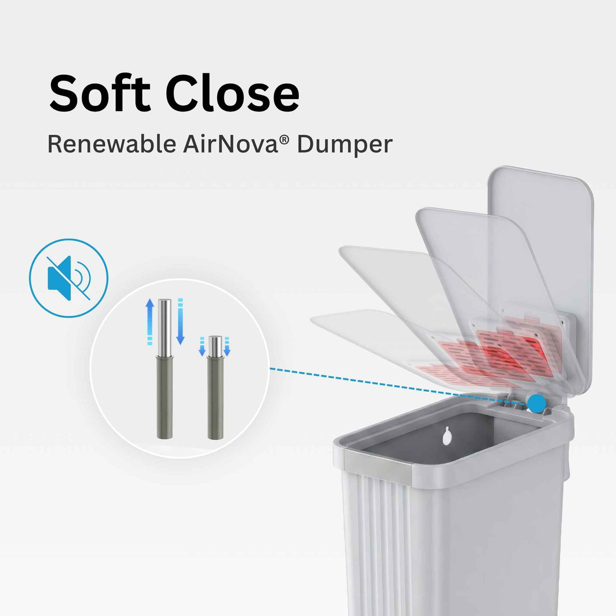 AirNova Dumper with soft close feature 