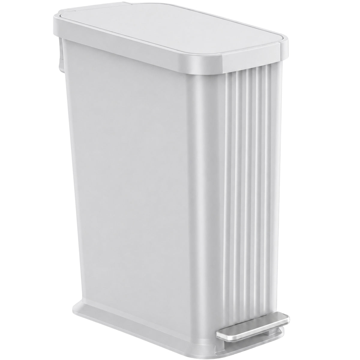 50 Liter / 13.2 Gallon SoftStep Elongated Step Pedal Baby Diaper Pail with AbsorbX Odor Filter (Matte Stone Gray Plastic)