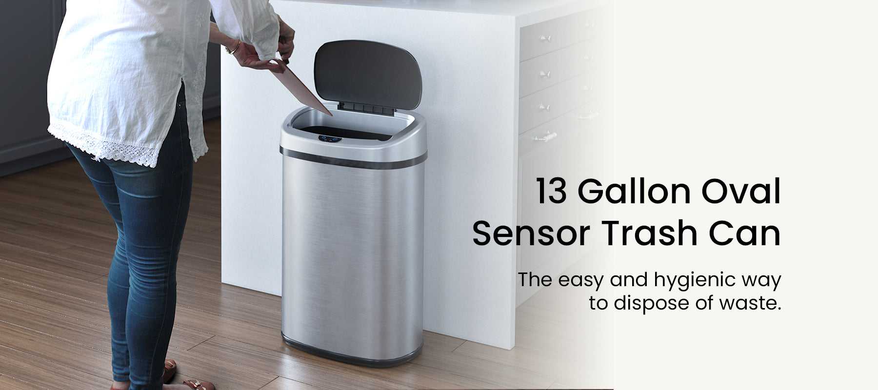 13 gallon oval sensor can desktop banner