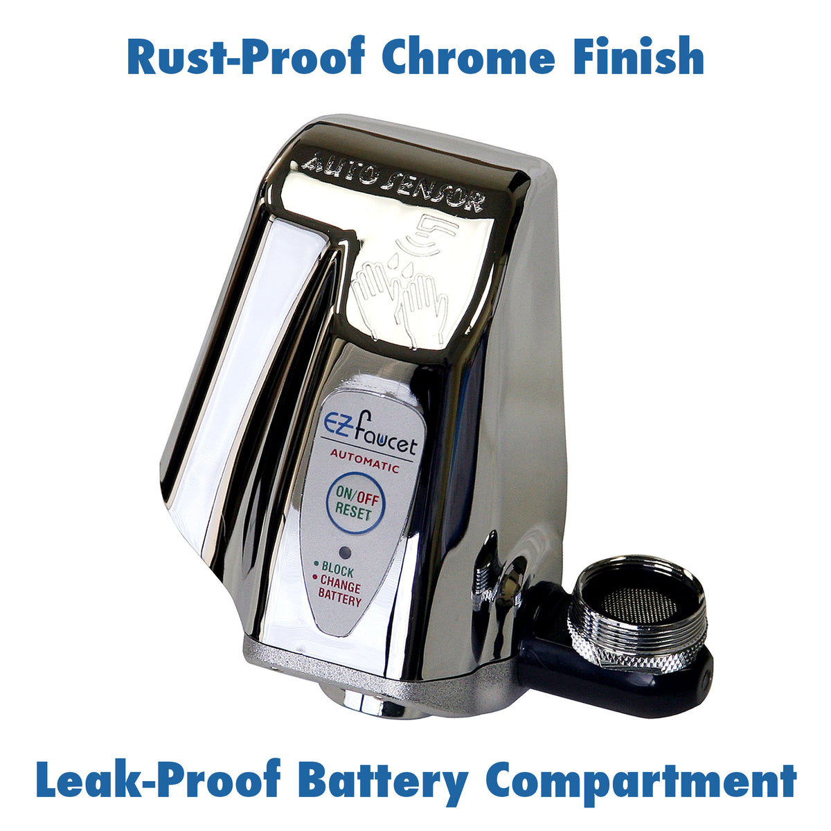EZF003C rust-proof chrome finish and leak-proof battery compartment