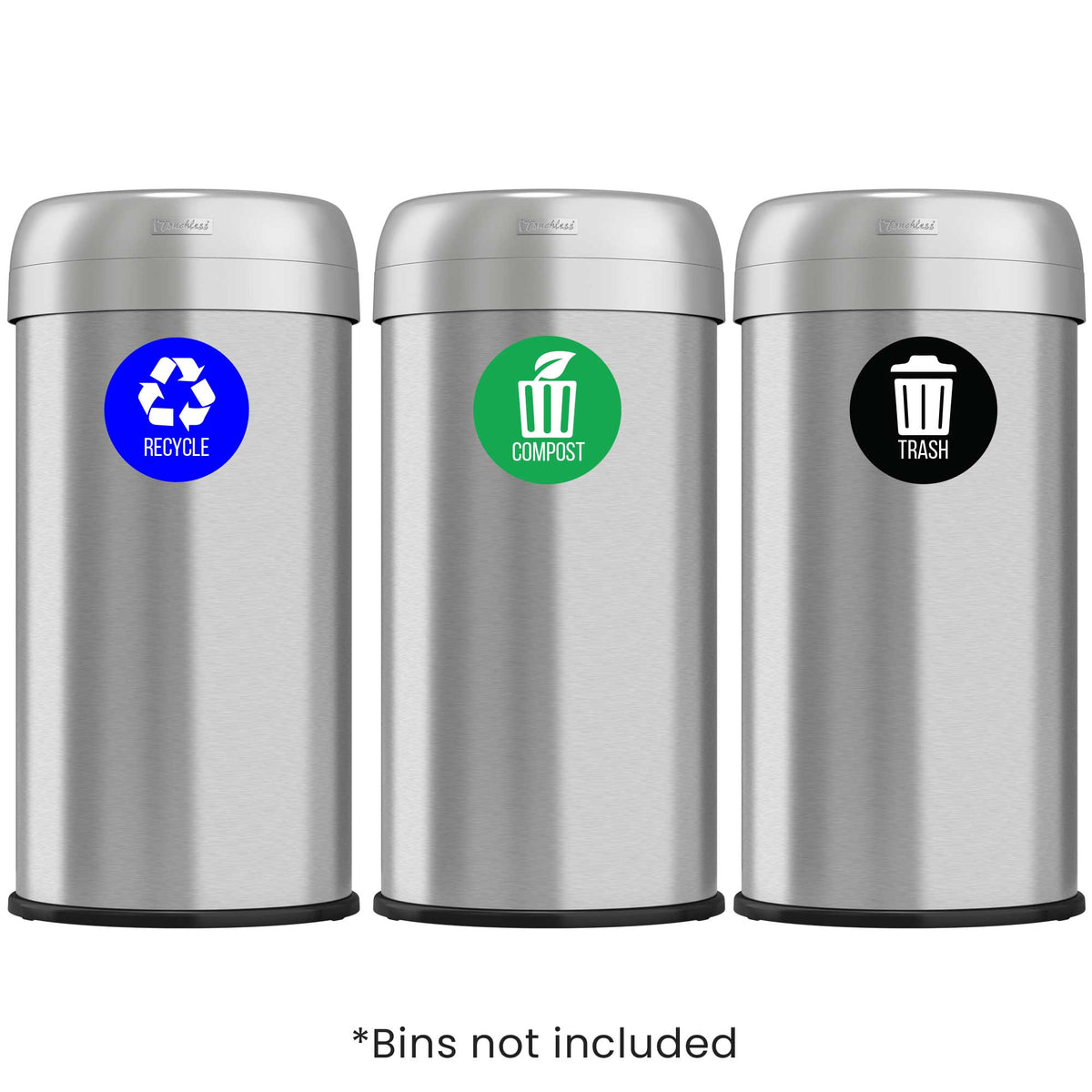Recycling Stickers For Trash Cans - Vinyl Decals With Funny Quotes (Multicolor, Waterproof)