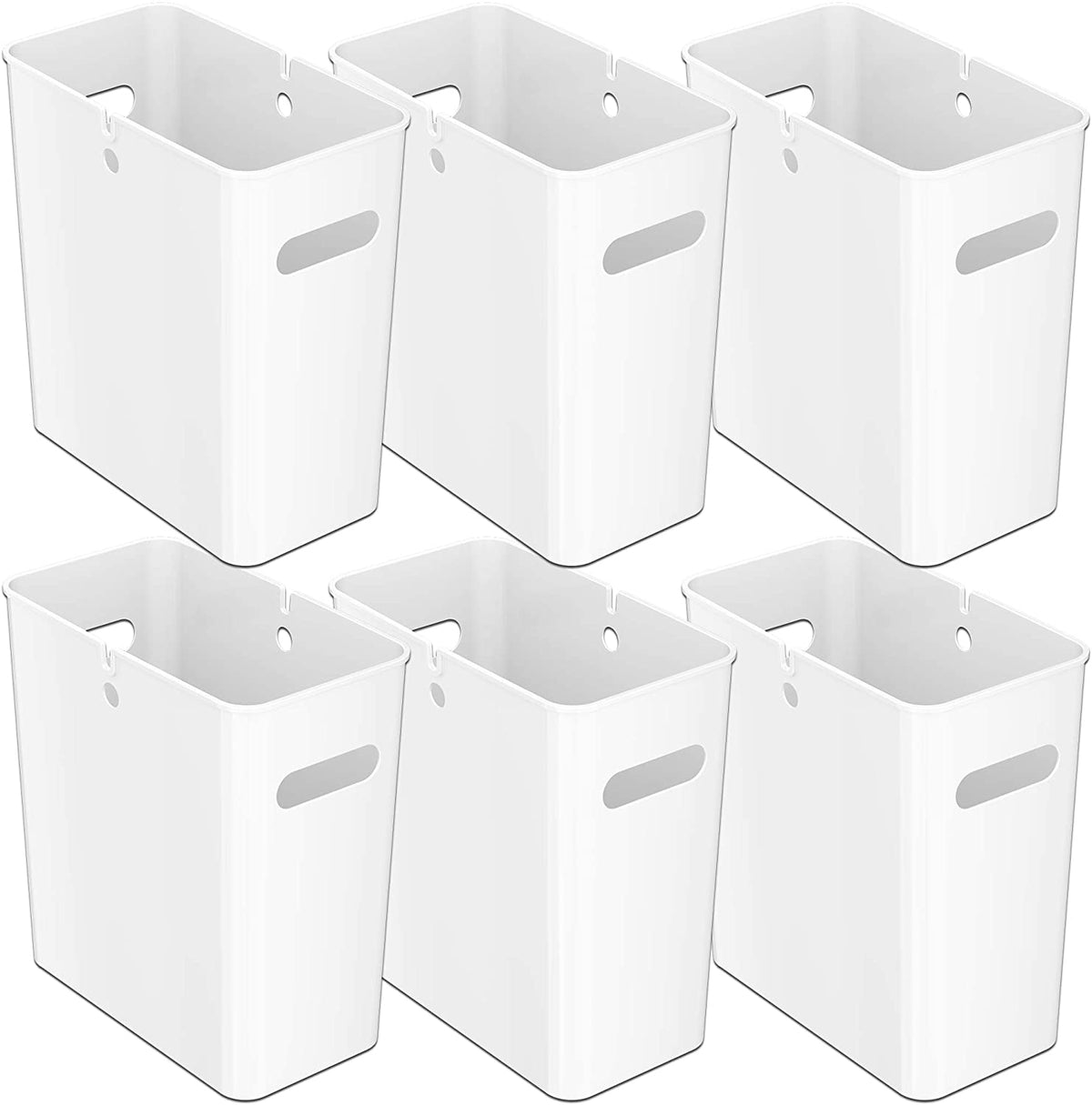 4.2 Gallon / 16 Liter SlimGiant Ivory White Wastebasket (6-Pack)